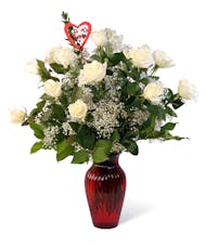 Valentine's White Roses - Garden or Long Stemmed
