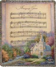 Church in the Country with Amazing Grace Memorial Throw