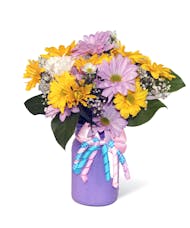 Small Mason Jar with Exquisite Flowers
