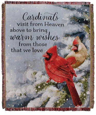 Cardinal Warm Wishes Memorial Throw